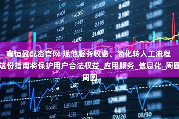 鑫恒盈配资官网 规范服务收费、简化转人工流程 这份指南将保护用户合法权益_应用服务_信息化_周圆